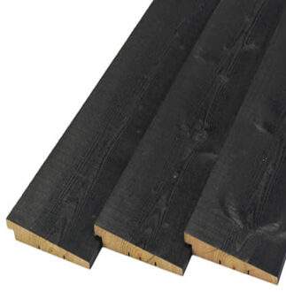 Trendhout Zweeds rabat lariks Douglas zwart geïmpregneerd 1,2/2,5 x 19,5 cm (3,00 mtr) gezaagd