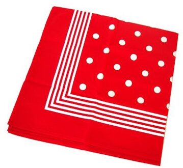 Trendoz Boeren zakdoek - rood - met stippen - 55 x 55 cm - cowboys - farmers - stof