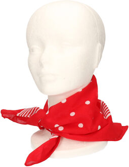 Trendoz Boeren zakdoek - rood - met stippen - 55 x 55 cm - cowboys - farmers - stof