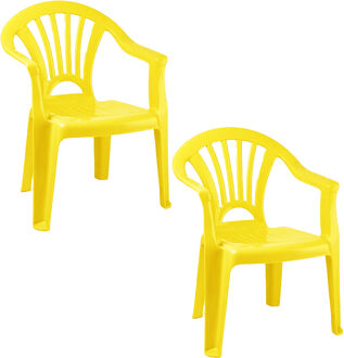 Trendoz Stoeltje voor kinderen - 2x - geel - 50 cm - binnen en buiten - kunststof