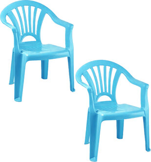 Trendoz Stoeltje voor kinderen - 2x - lichtblauw - 50 cm - binnen en buiten - kunststof