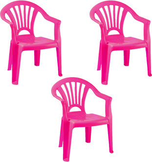 Trendoz Stoeltje voor kinderen - 3x - roze - 50 cm - binnen en buiten - kunststof
