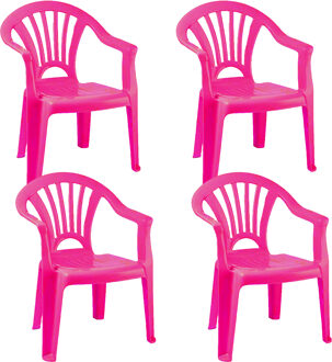 Trendoz Stoeltje voor kinderen - 4x - roze - 50 cm - binnen en buiten - kunststof