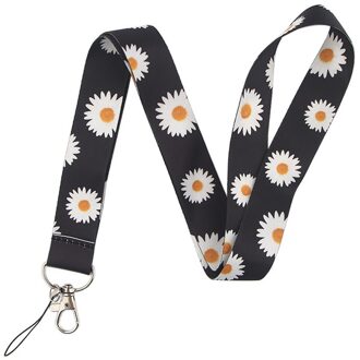 Trendy Bloem Print Neck Strap Hang Touw Voor Sleutels Id-kaart Mobiele Telefoon Straps Lanyard Badge Holder Sleutelhanger Leuke telefoon Hanger
