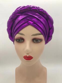 Trendy Gitter Braid Tulband Caps Voor Vrouwen Afrikaanse Auto Gele Headties Vrouwelijke Hoofd Wraps Moslim Hijab Bonnet Beanie 5