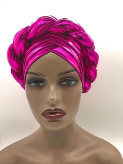 Trendy Gitter Braid Tulband Caps Voor Vrouwen Afrikaanse Auto Gele Headties Vrouwelijke Hoofd Wraps Moslim Hijab Bonnet Beanie 8