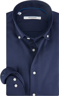 trendy overhemd met lange mouwen Blauw - XL