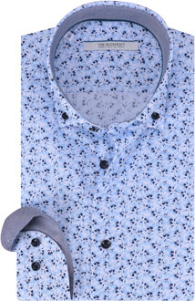 Trendy overhemd met lange mouwen Blauw - XL