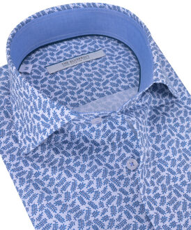 Trendy overhemd met lange mouwen Blauw - XL