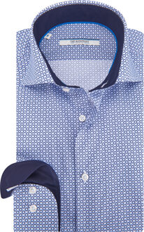 Trendy overhemd met lange mouwen Blauw - XXL