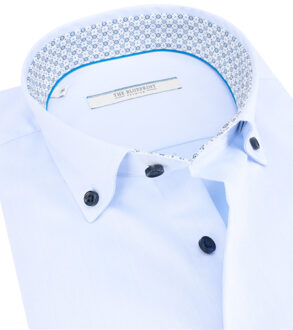 trendy overhemd met lange mouwen Blauw - XXL