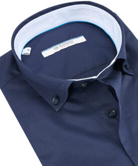 trendy overhemd met lange mouwen Blauw - XXL