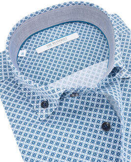 Trendy overhemd met lange mouwen Blauw - XXL