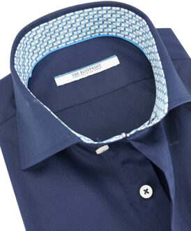 trendy overhemd met lange mouwen Blauw - XXL