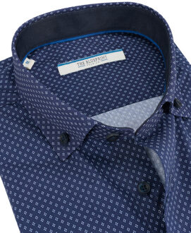 trendy overhemd met lange mouwen Blauw - XXL