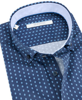 trendy overhemd met lange mouwen Blauw - XXXL