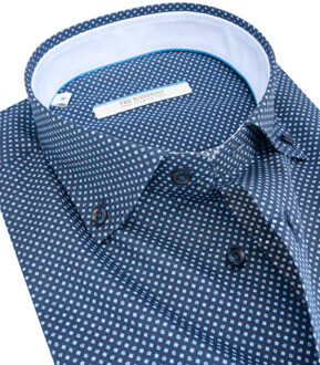 trendy overhemd met lange mouwen bp55-4 - maat XL Blauw