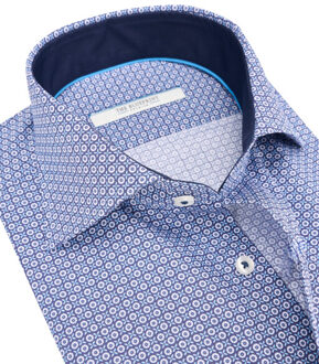 trendy overhemd met lange mouwen bp55-5 - maat M Blauw