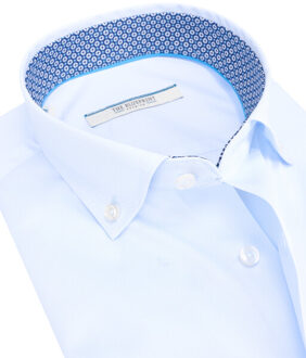trendy overhemd met lange mouwen bp56-2 Blauw - XL