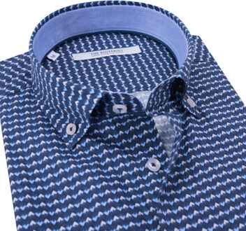 trendy overhemd met lange mouwen - maat M Blauw