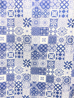 Trendy overhemden digitale print Blauw - M