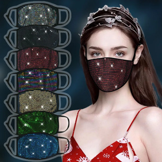 Trendy Rhinestone Mouth Face Mask Virus for Women Personalise Decorative Face Mask Crystal Prom Party Jewelry Gift