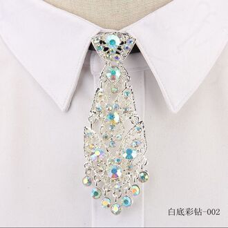 Trendy Unisex Koreaanse Host Metalen Diamant Kleine Stropdas Stropdas Bruidegom Trouwjurk Kraag Exclusieve Tie Ster Broche Set 2