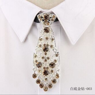 Trendy Unisex Koreaanse Host Metalen Diamant Kleine Stropdas Stropdas Bruidegom Trouwjurk Kraag Exclusieve Tie Ster Broche Set 3