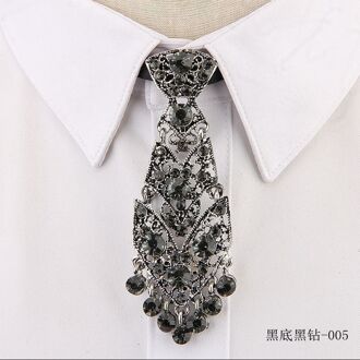 Trendy Unisex Koreaanse Host Metalen Diamant Kleine Stropdas Stropdas Bruidegom Trouwjurk Kraag Exclusieve Tie Ster Broche Set 5