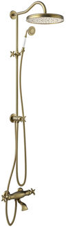 Tres Badkraan Tres Clasic Thermostatisch Incl. Doucheset en Handdouche Verouderd Messing