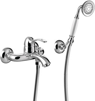 Tres Badmengkraan Tres Clasic 1 Hendel Incl Handdouche en Doucheslang Chroom Tres