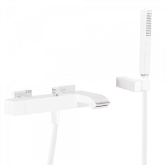 Tres Badmengkraan Tres Cuadro Exclusive Opbouw Vierkant Korte Gebogen Uitloop Mat Wit Mat wit