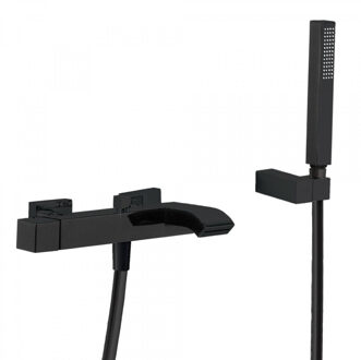 Tres Badmengkraan Tres Cuadro Waterval met Handdouche 25.4x15.4 cm Vierkant Mat Zwart