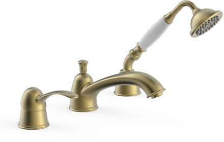 Tres Badrandkraan Tres Clasic Mengkraan Incl. Handdouche Verouderd Messing Mat Brons