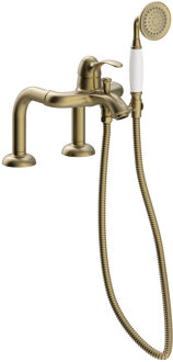 Tres Badrandkraan Tres Clasic Mengkraan Opbouw Incl. Handdouche Verouderd Messing Mat Brons