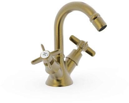 Tres Bidetmengkraan Tres Clasic 2 Kruisgreep Verouderd Messing Mat RVS