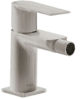 Tres Bidetmengkraan Tres Loft Colors 1-Hendel Bidet Uitloop Recht 8 cm Rond RVS Mat zwart