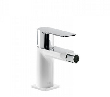 Tres Bidetmengkraan Tres Loft Colors 1-Hendel Bidet Uitloop Recht 8 cm Rond Wit Chroom