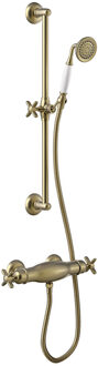 Tres Douchekraan Tres Clasic Thermostatisch Set Incl. Glijstang en Handdouche Verouderd Messing