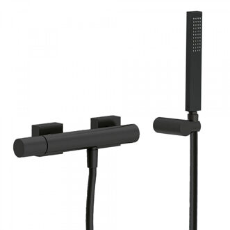 Tres Douchemengkraan Tres Project met Handdouche 29.1x8 cm Rond Mat Zwart