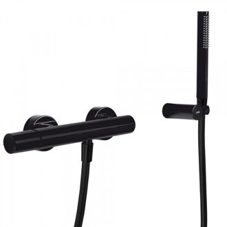 Tres Douchemengkraan Tres Study Colors met Handdouche 29x8 cm Rond Mat Zwart