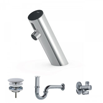 Tres Elektronische Fonteinkraanset Tres Tempo Base Schuine Kraan Chroom