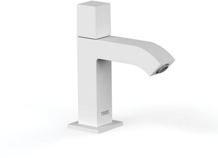 Tres Fonteinkraan Tres Cuadro Exclusive Vierkant 1 Waterleiding of Voormengsysteem Mat Wit Mat wit