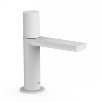 Tres Fonteinkraan Tres Project 1-Knop Uitloop Recht 10 cm Rond Mat Wit Mat wit