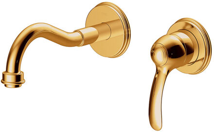 Tres Inbouw Wastafelmengkraan Tres Clasic Gebogen 1 Hendel Goud