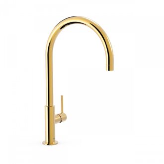 Tres Keukenmengkraan Tres Study Exclusive 1-Hendel Uitloop Gebogen 26 cm Rond Goud
