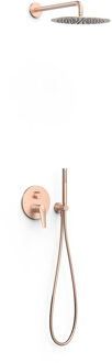 Tres Regendouche Inbouw Tres Fuji 210 cm met Handdouche Mat Rose Gold Tres