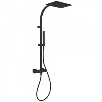 Tres Regendouche Set Tres Slim Mengkraan 32x22 cm Douchekop Vierkant Mat Zwart Tres