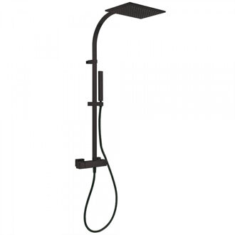 Tres Regendouche Set Tres Slim Mengkraan 32x22 cm Douchekop Vierkant Mat Zwart