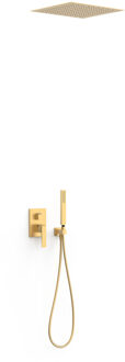 Tres Regendoucheset Inbouw Tres Slim Exclusive Met Plafonddouche en Handdoucheset met Staafhanddouche Mat Goud